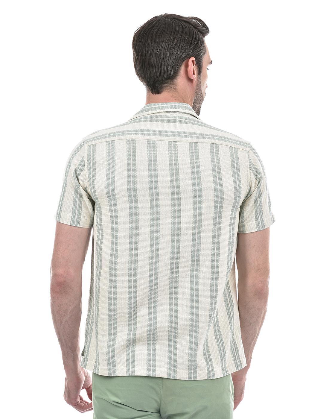 Numero Uno Men Striped Green Shirt